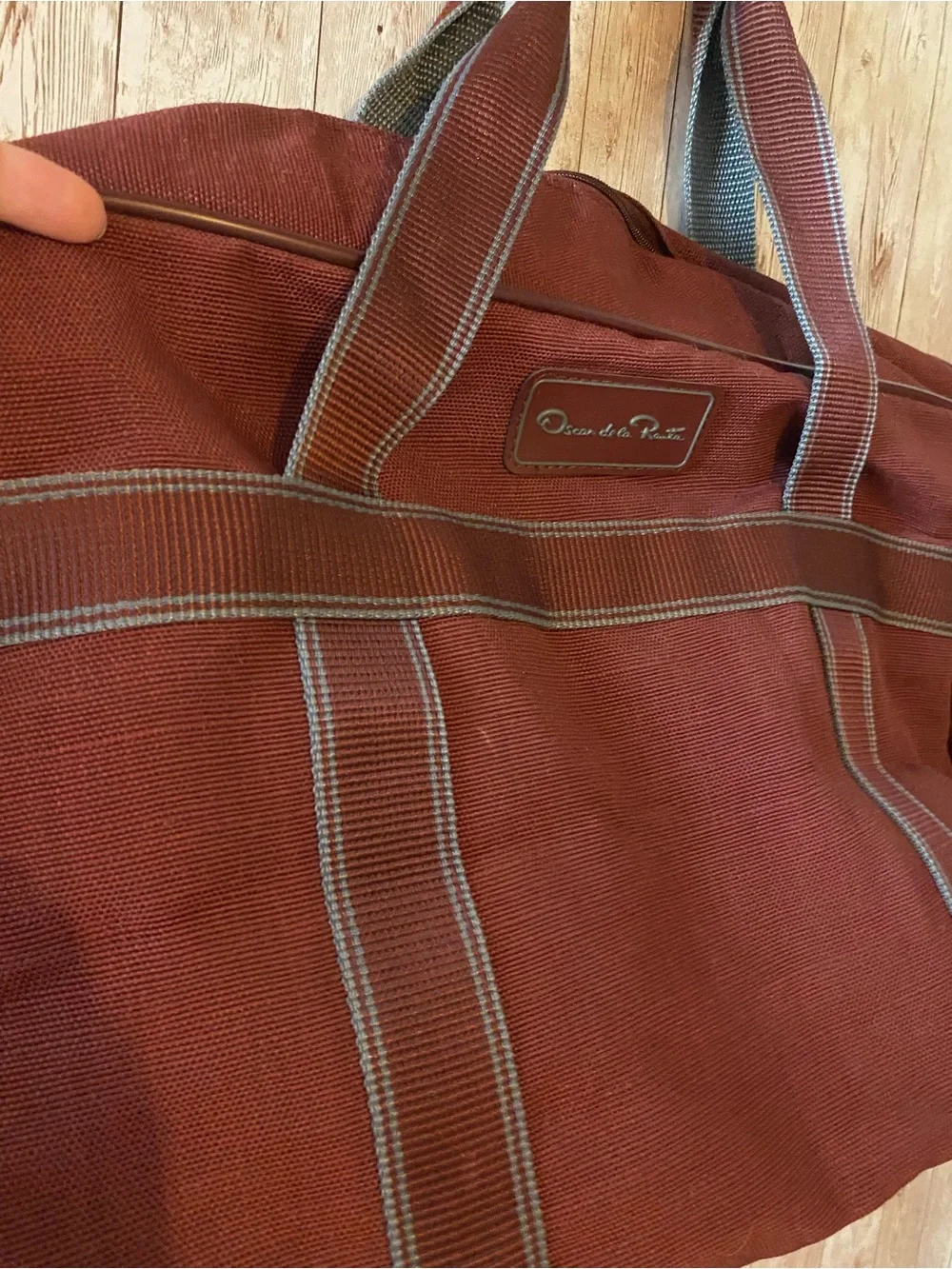 Oscar de la Renta Maroon Travel Duffel bag with Matching Toiletry bag Vintage